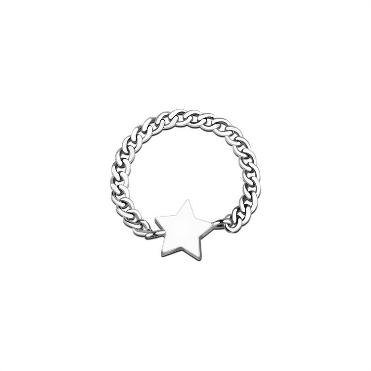 时尚 925 纯银链环 星形 透明 舒适贴合 适合现代简约风格