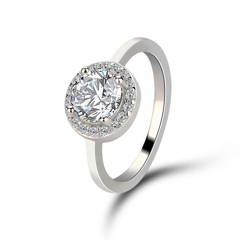 定制名称珠宝结婚戒指金925银14K 18k实心钻石VVS Moissanite女性订婚1 2 3 4 5克拉IGI